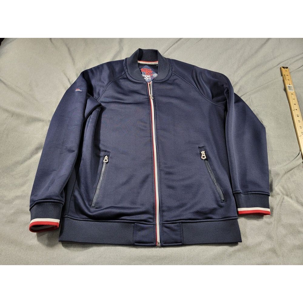 SUPERDRY THE Orange Sport Athletic Men's MEDIUM Track Jacket Full Zip, Pockets